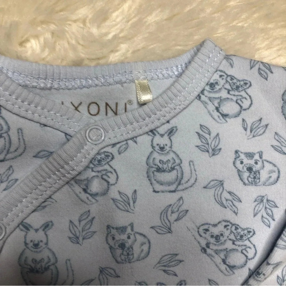 Fixoni Footed Onesie Pajamas Kangaroo / Koloa Snaps Blue Size 1-3 Months - Picture 3 of 16